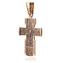 обзорное фото Золотой православный крестик 024654  Золотые крестики православные