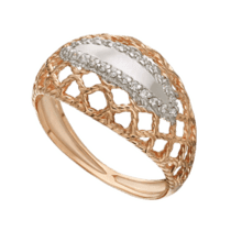 обзорное фото Золотое кольцо 380120  Золотые кольца с фианитом