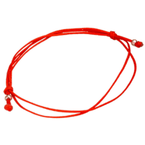 обзорное фото Браслет шнурок красный с золотыми шариками 038068  Красная нить с золотом