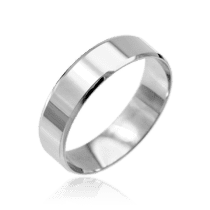 обзорное фото Обручальное кольцо из белого золота без камней 036716  Золотые кольца