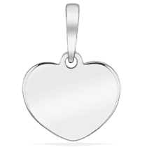 обзорное фото Подвеска в форме сердца в белом золоте без вставок 039134  Золотые подвески без камней