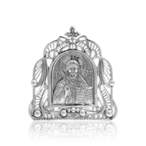 обзорное фото Икона серебряная Спас Нерукотворный 035952  Иконы серебро