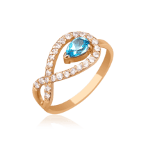 обзорное фото Золотое кольцо с топазом 319226  Золотые кольца с топазом