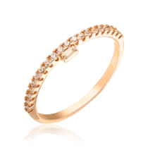 обзорное фото Золотое кольцо с россыпью фианитов 035912  Золотые кольца