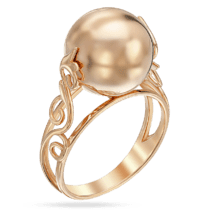 обзорное фото Кольцо золотое Шар 310260  Золотые кольца без вставок