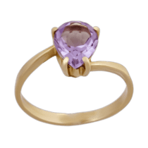 обзорное фото Золотое кольцо с аметистом 140467ПА  Золотые кольца с аметистом
