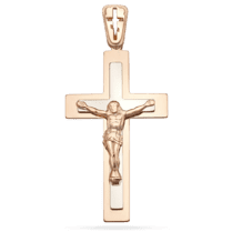 обзорное фото Золотой крест с Распятием 028730  Золотые крестики православные