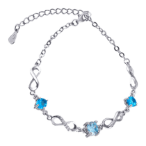 обзорное фото Серебряный браслет Бесконечность с фианитами 025490  Серебряные женские браслеты
