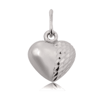 обзорное фото Серебряный кулон сердце с алмазной гранью 62050  Серебряные подвески без вставок