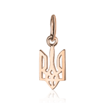 обзорное фото Золотой подвес Тризубец 037206  Золотой кулон Герб Украины