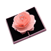 обзорное фото Подарочный футляр для кольца Розовая роза 031415  Подарочные футляры и упаковки