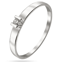 обзорное фото Помолвочное кольцо с бриллиантом в белом золоте 039035  Золотые кольца с бриллиантами