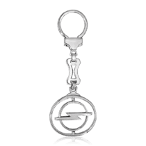обзорное фото Серебряный брелок для ключей с логотипом авто Опель 035906  Серебряные брелки