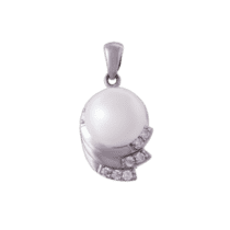 обзорное фото Серебряный подвес с жемчугом 5493  Серебряные подвески со вставками