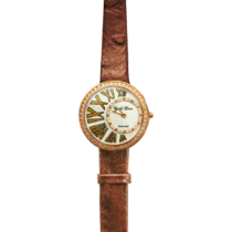 обзорное фото Золотые часы на руку с кожаным ремешком 036334  Женские золотые часы