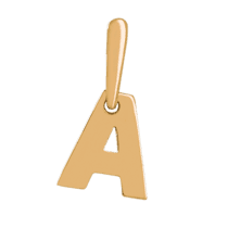 обзорное фото Кулон буква А из красного золота 023661  Подвески буквы из золота