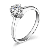 оглядове фото Каблучка для заручин з діамантом із білого золота 024550
