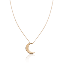 обзорное фото Тонкая золотая цепочка с кулоном Луна 032859  Золотое колье без камней
