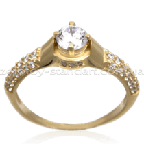 обзорное фото Кольцо с фианитами 12208  Золотые кольца для помолвки с цирконием