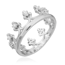 обзорное фото Серебряное кольцо корона с фианитами 024716  Серебряные кольца с фианитом
