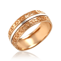 обзорное фото Эксклюзивное золотое обручальное кольцо Версаль 033337  Парные обручальные кольца из золота
