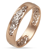 обзорное фото Золотое кольцо с узором 028554  Золотые обручальные кольца