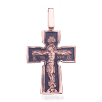 обзорное фото Православный крест с чернением 024639  Золотые крестики православные
