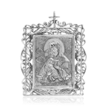 обзорное фото Икона Владимирская серебро 035954  Иконы серебро