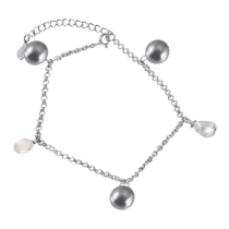 обзорное фото Серебряный браслет с жемчугом 025482  Серебряные женские браслеты