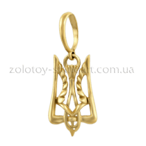 обзорное фото Золотой подвес Герб 130232  Золотой кулон Герб Украины
