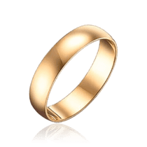 обзорное фото Гладкое обручальное кольцо из желтого золота 037124  Золотые кольца