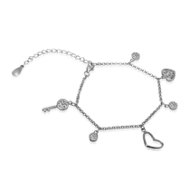 обзорное фото Серебряный браслет с фианитами 026186  Серебряные женские браслеты