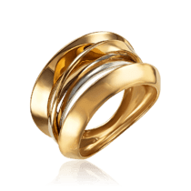 обзорное фото Кольцо золотое без камней Иллюзия 034089  Золотые кольца