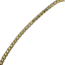 обзорное фото Серебряный браслет дорожка с жёлтыми фианитами 027705  Серебряные женские браслеты