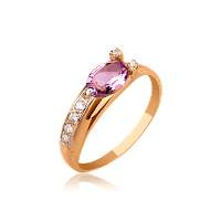 Золотое кольцо с аметистом 323107