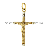 Золотий натільний хрестик з Ісусом 3329