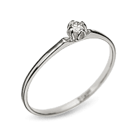 Кольцо из белого золота с бриллиантом R0696