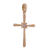 Золотой крестик с цирконием 402401