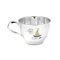 Серебряная чашка для ребенка Кораблик 031855