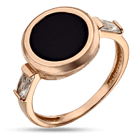 Золотое кольцо в современном дизайне с агатом Вирджиния 033827