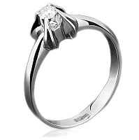 Кольцо из белого золота с бриллиантом 1039/1