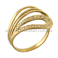 Золотое кольцо с цирконием 368717