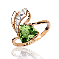 Золотое кольцо с хризолитом Рикарда 033494