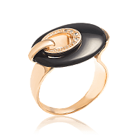 Женское кольцо из золота с агатом и фианитами Лорен 031657