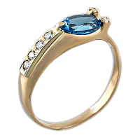 Золотое кольцо с топазом 323107