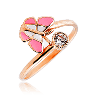Детское кольцо из золота Бабочка с эмалью 032932
