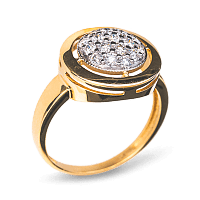 Золота каблучка з діамантами R0310