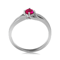 Серебряное кольцо Бамбук рубин 023027