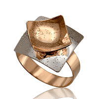 Кольцо Металлик из комбинированного золота 033358