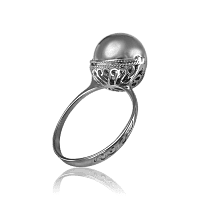 Серебряное кольцо без вставок с шариком 034302